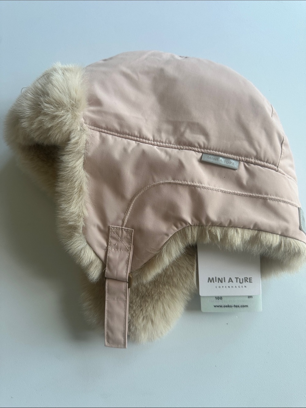 Pale Pink Faux-Fur Trapper Hat